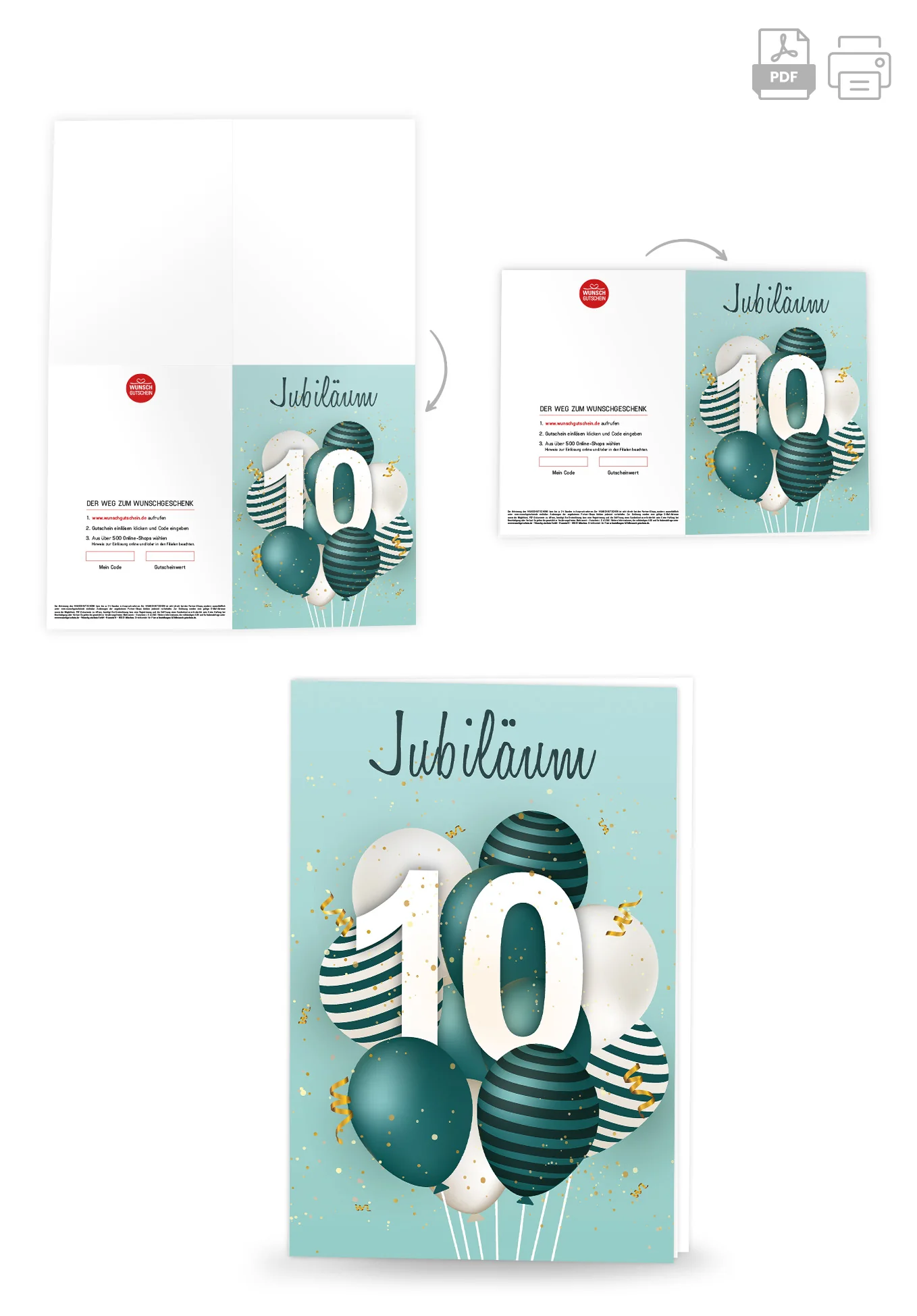 10 Jahre Jubiläum - Ballons Grün PDF - Image 3