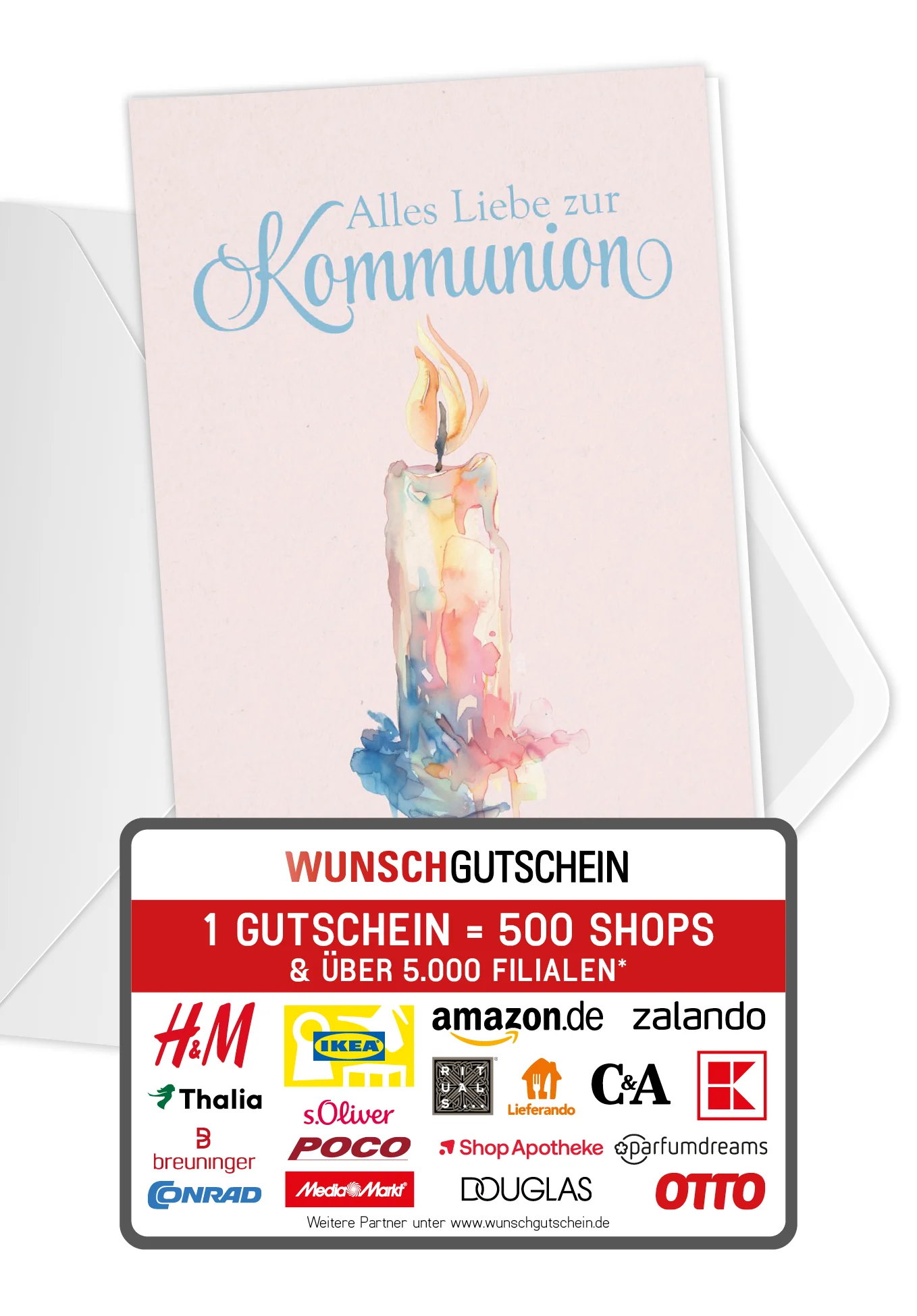 Alles Liebe zur Kommunion - Kerze Aquarell PDF