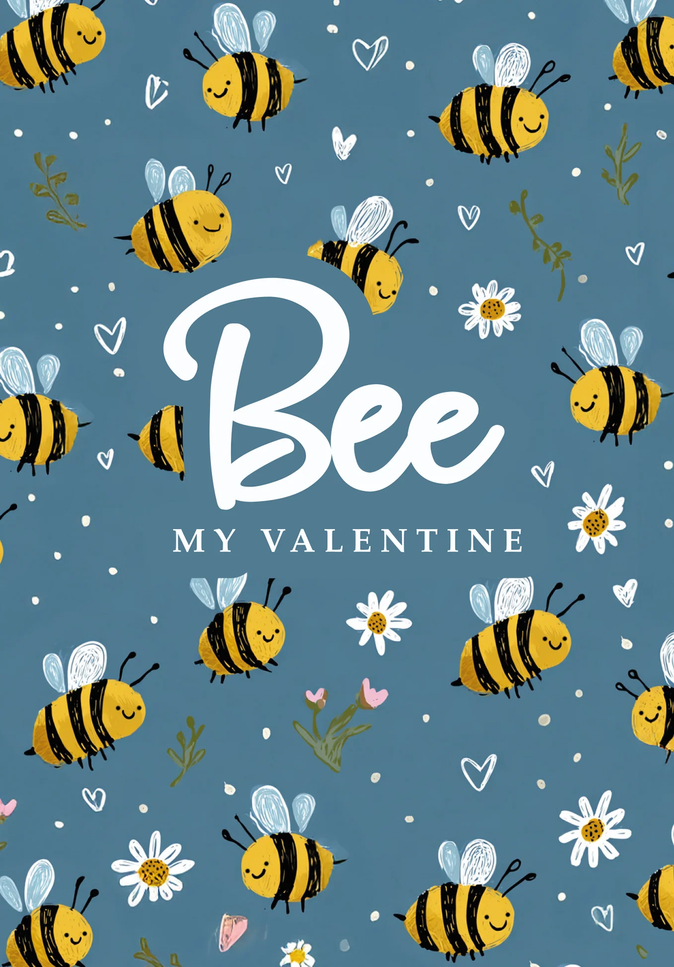 Bee my Valentine - Bienenmuster Blau - Image 2