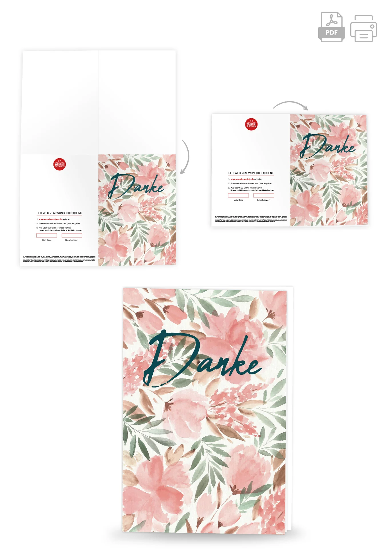 Danke - Aquarell Blume - Image 4
