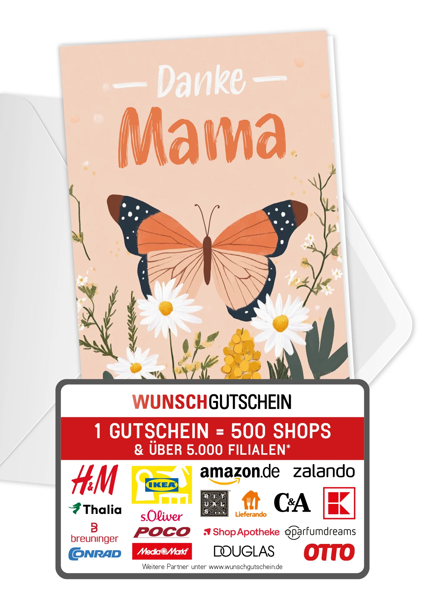 Danke Mama - Schmetterling Orange