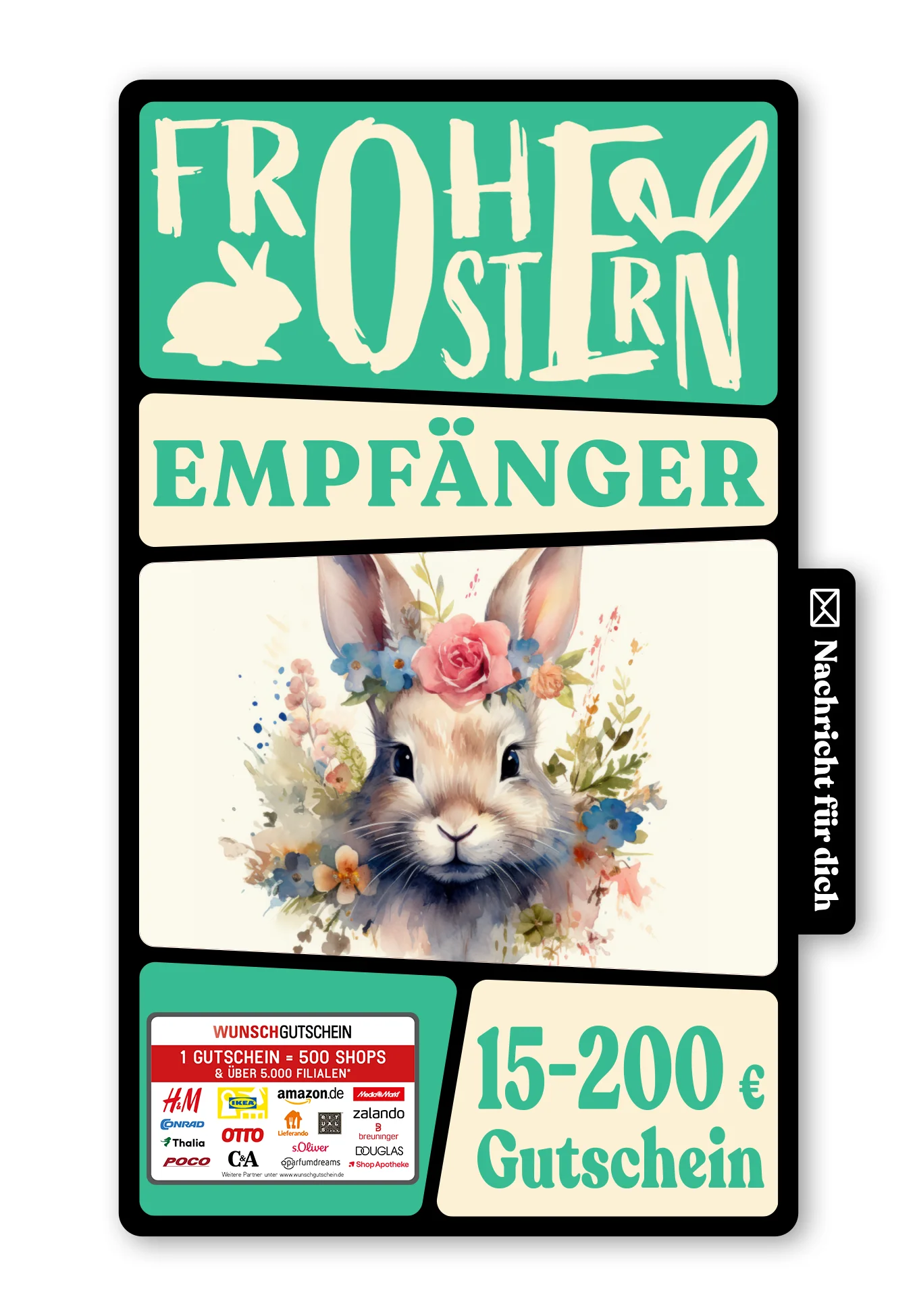 Digital - Frohe Ostern - Hase Blumen