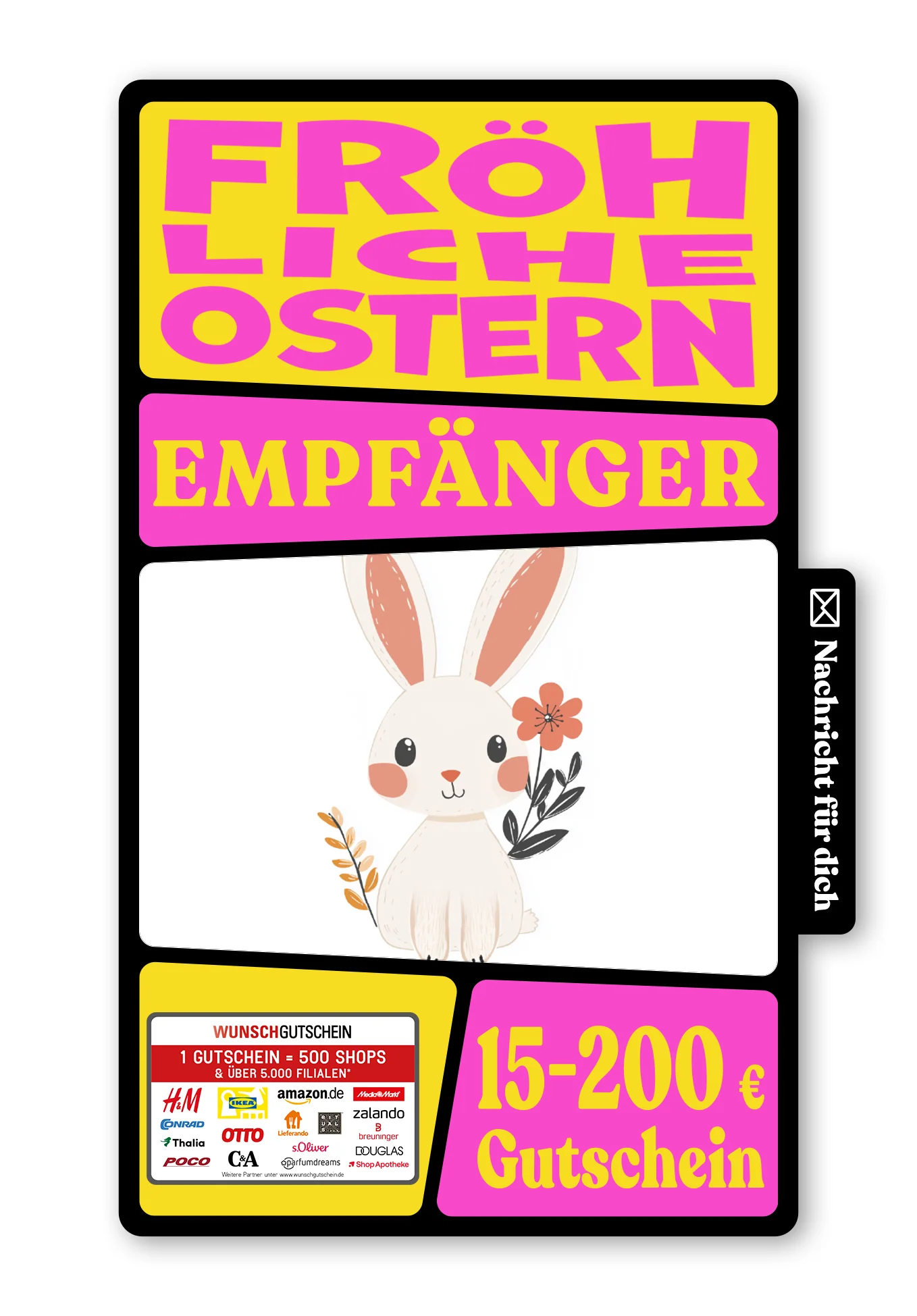 Digital - Frohe Ostern - Hase Weiß