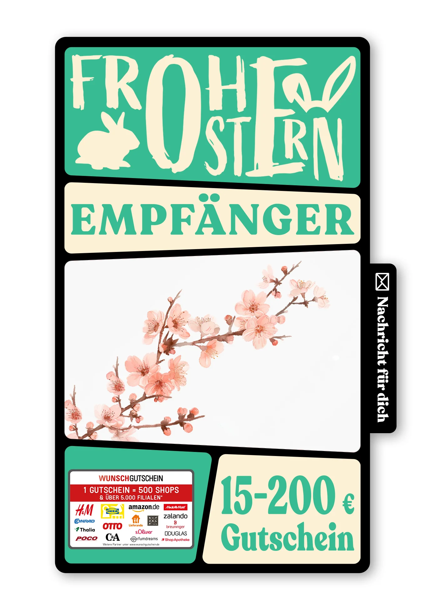 Digital - Frohe Ostern - Kirschblüten Aquarell