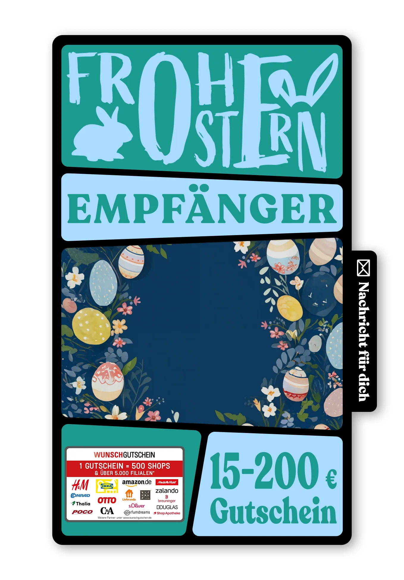 Digital - Frohe Ostern - Ostereier Blumen