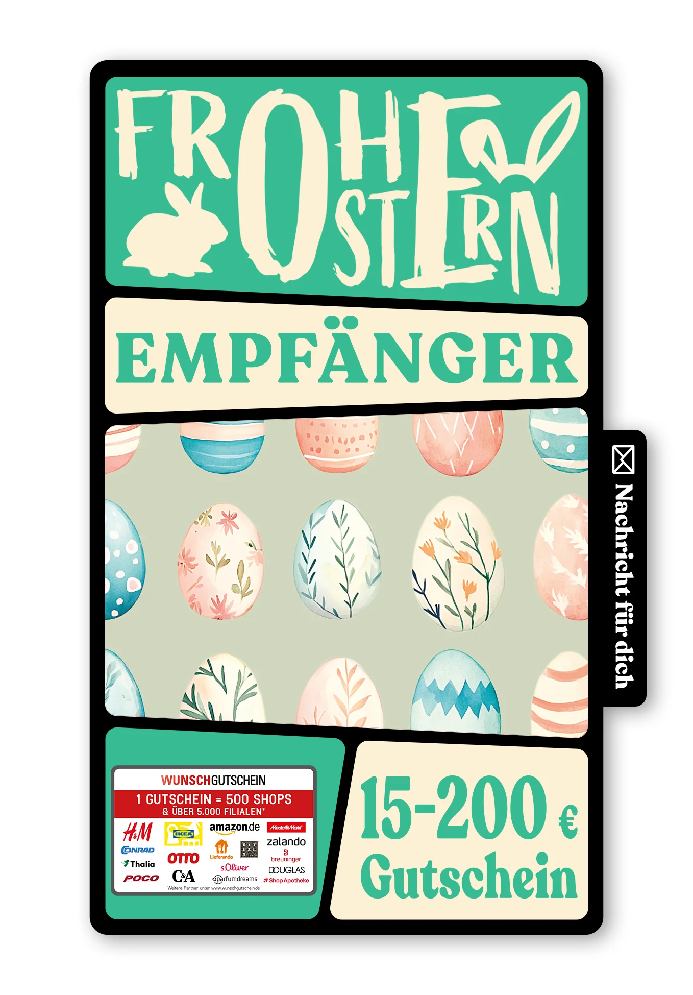 Digital - Herzliche Ostergrüße - Eiermuster Grün
