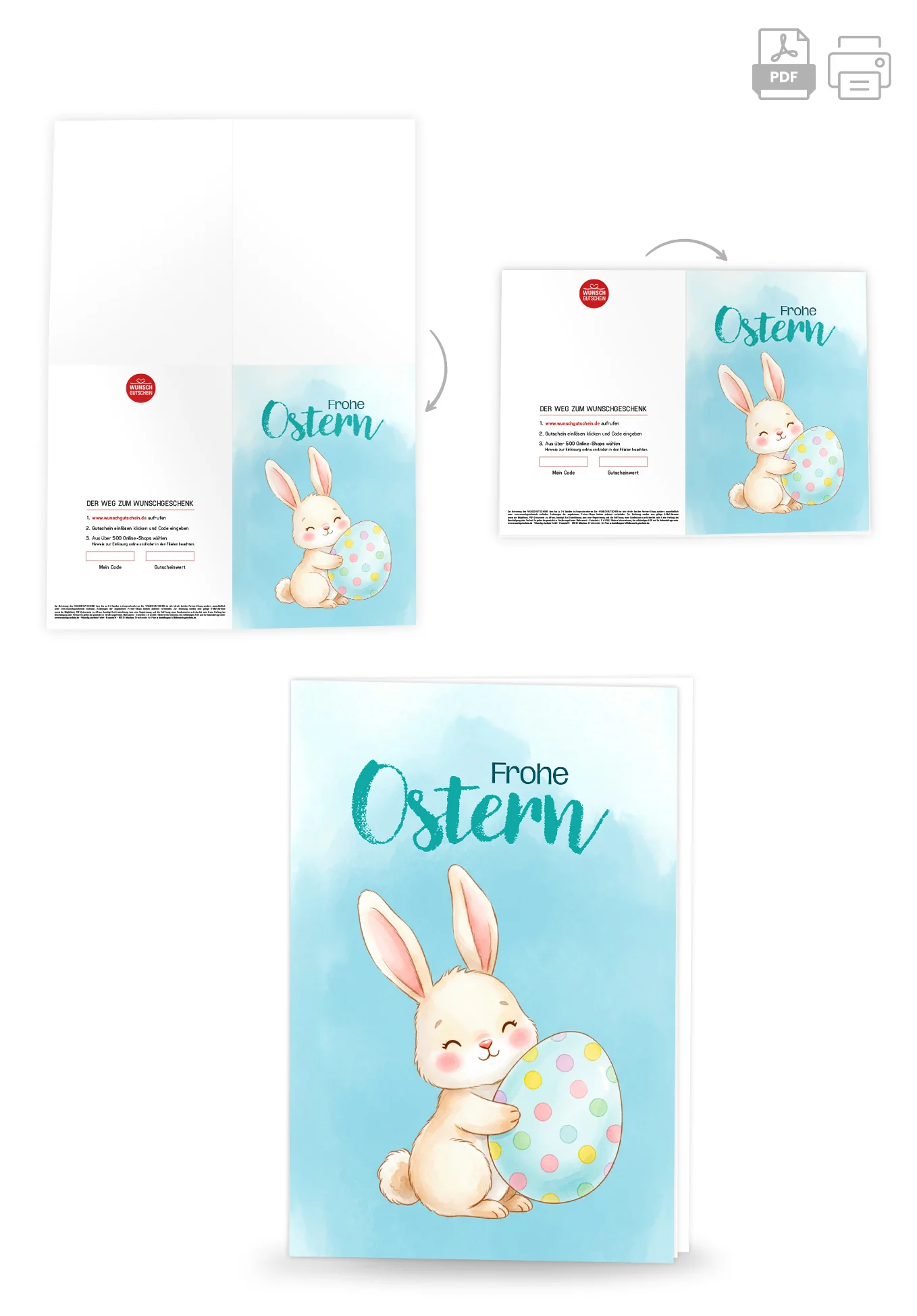 Frohe Ostern - Hase mit Ei Blau - Image 4