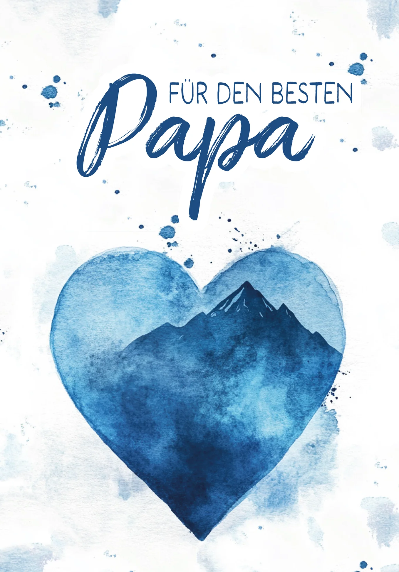 Für den besten Papa - Aquarellherz blau PDF - Image 2