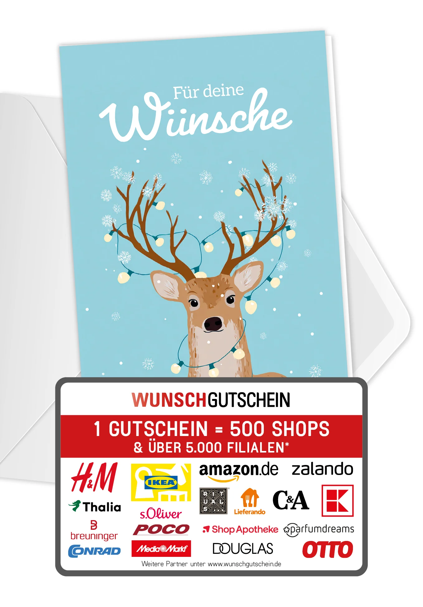 Für deine Wünsche - Rentier Lichterkette