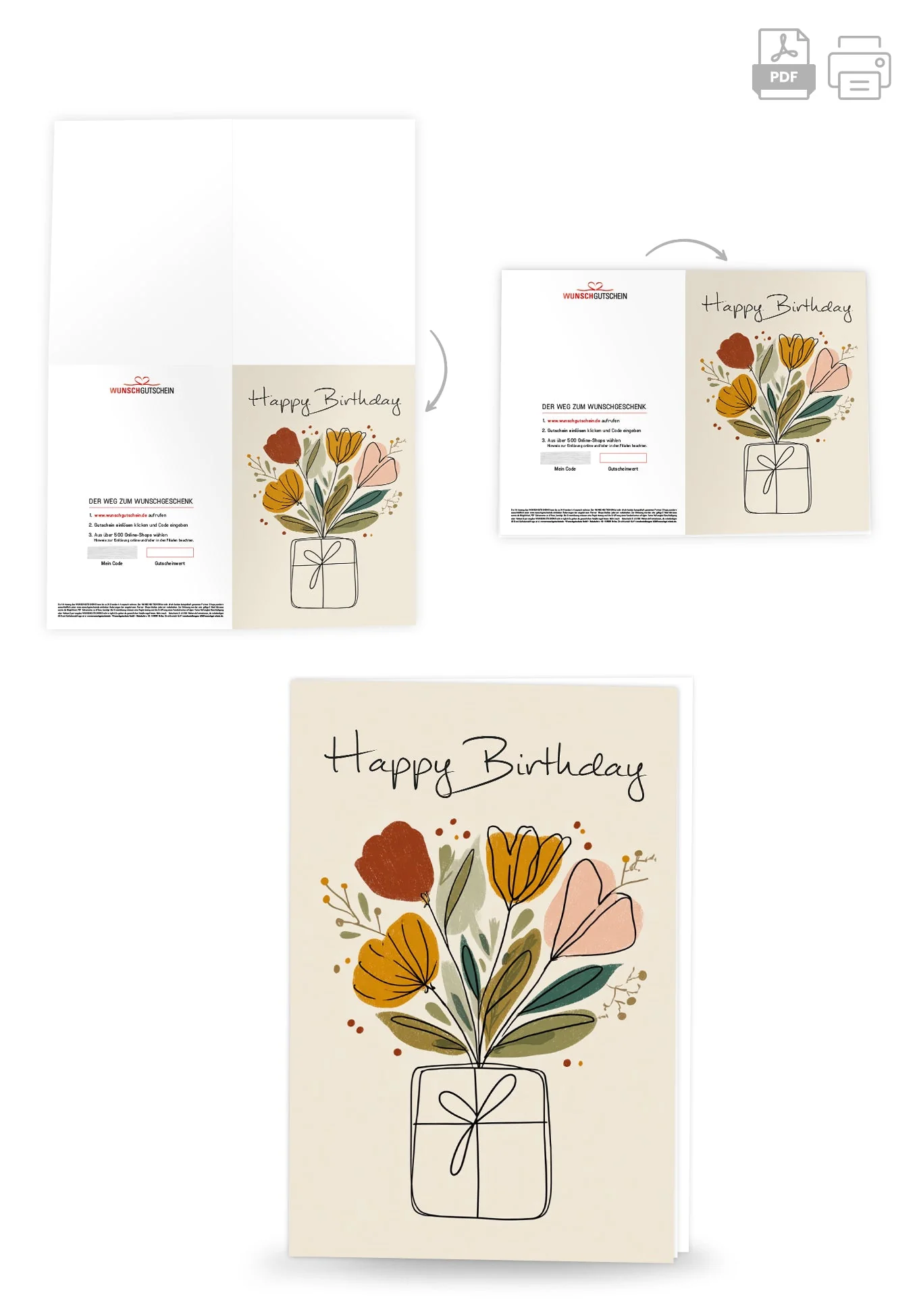 Happy Birthday - Geschenk Blumen PDF - Image 4