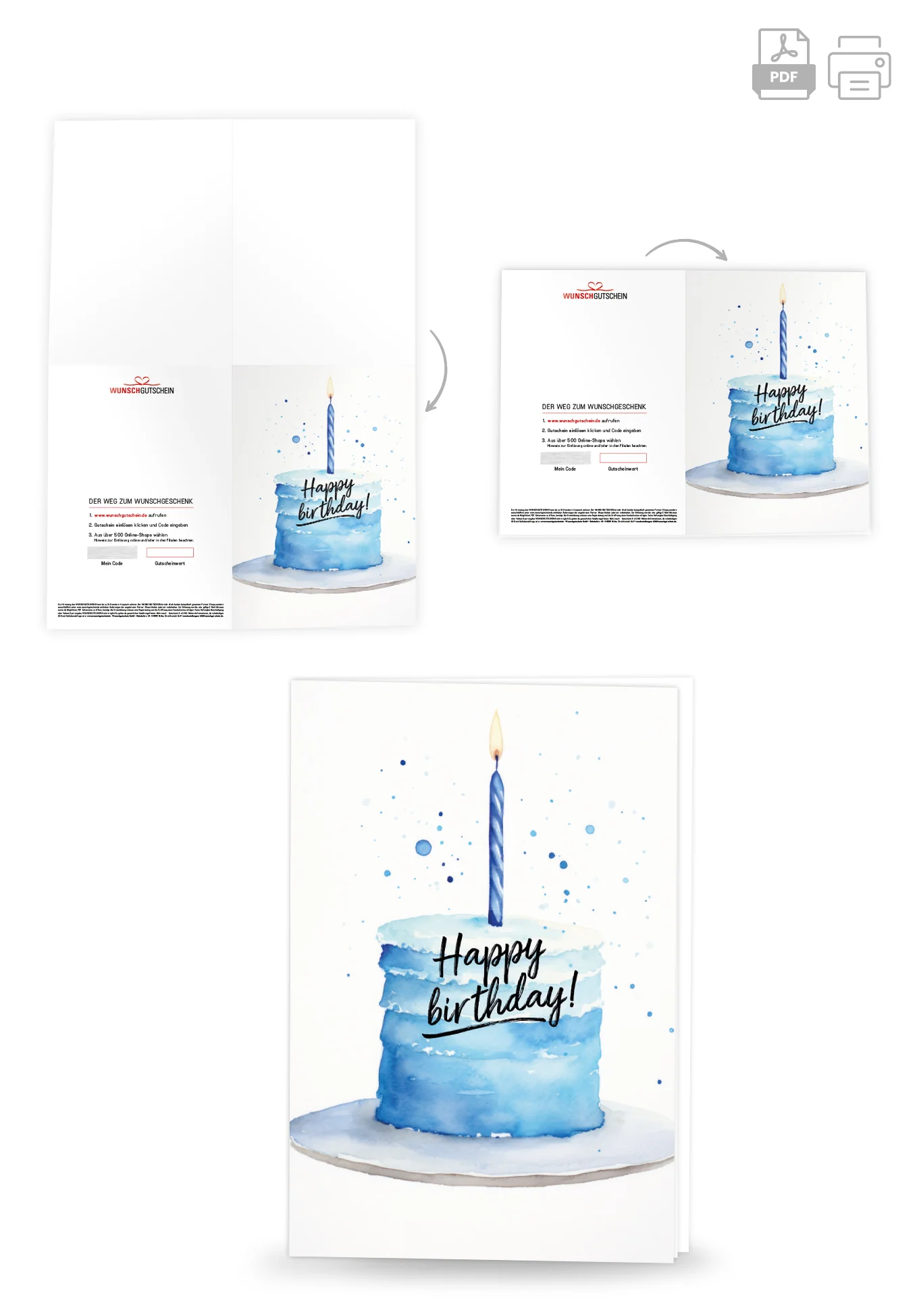 Happy Birthday - Torte Blau - Image 4