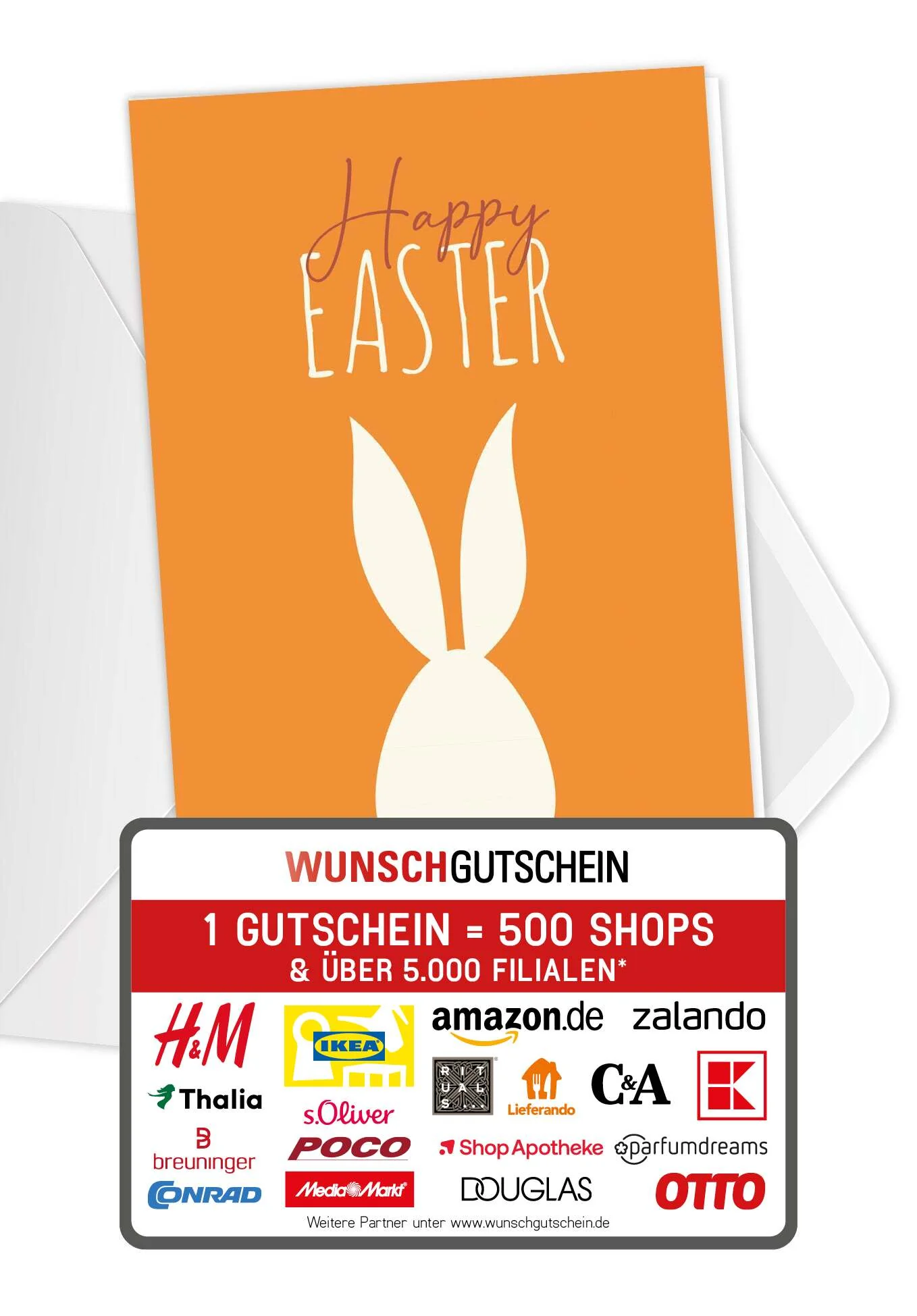 Happy Easter - Hase Weiß Orange PDF