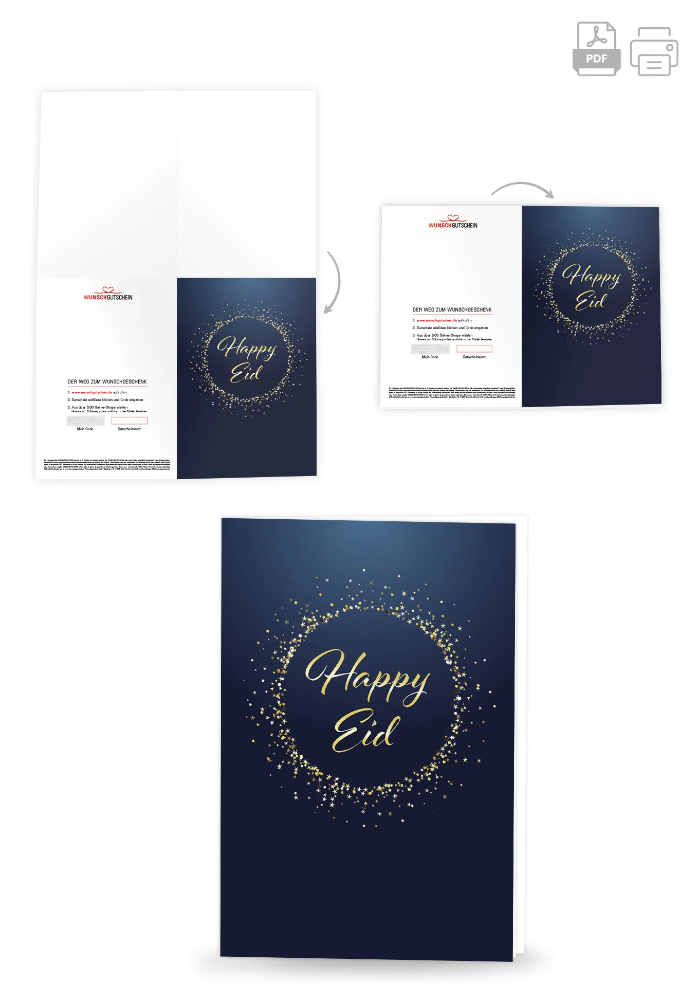 Happy Eid - Blau Gold - Image 4