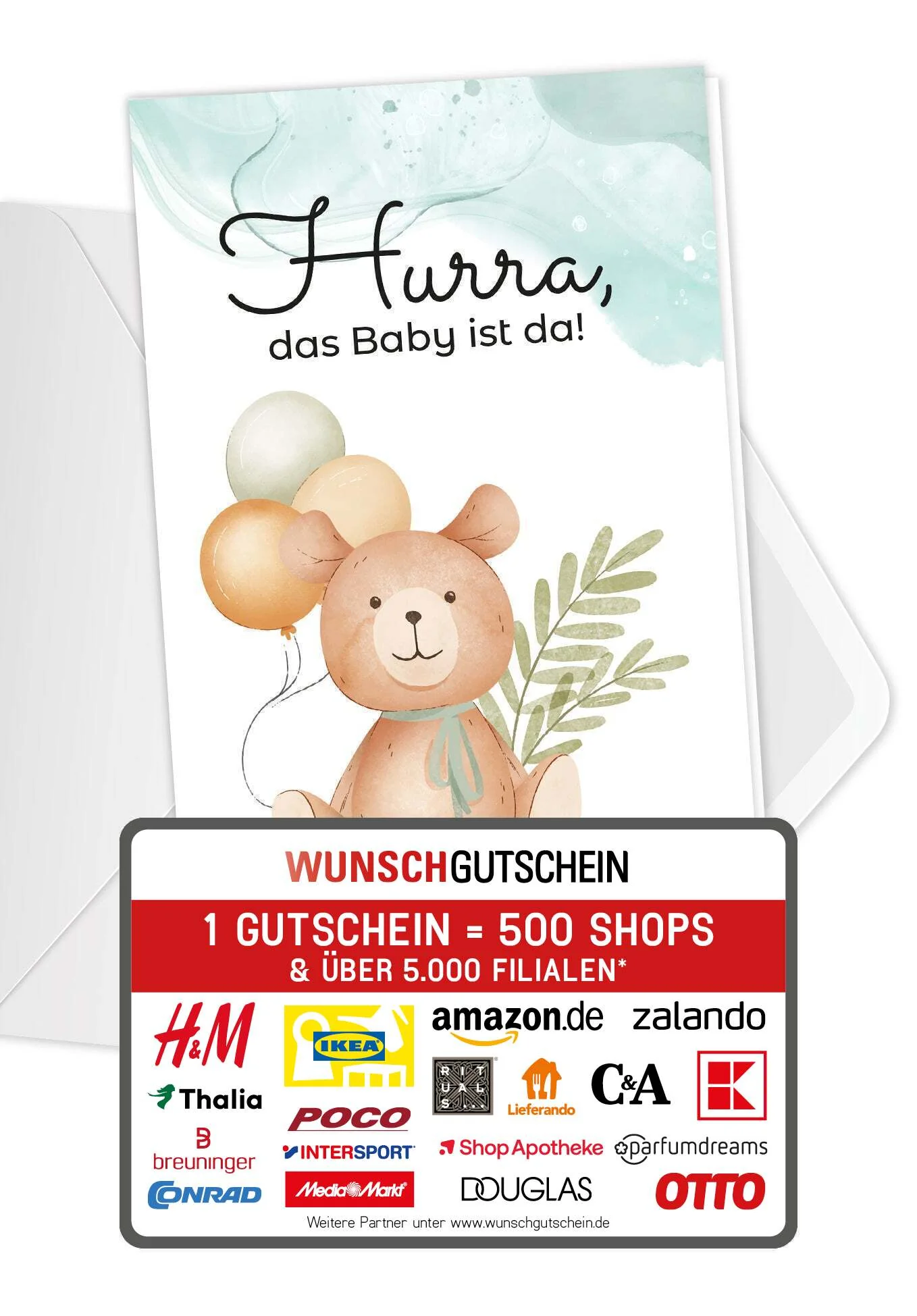 Hurra Baby da - Bär Ballons