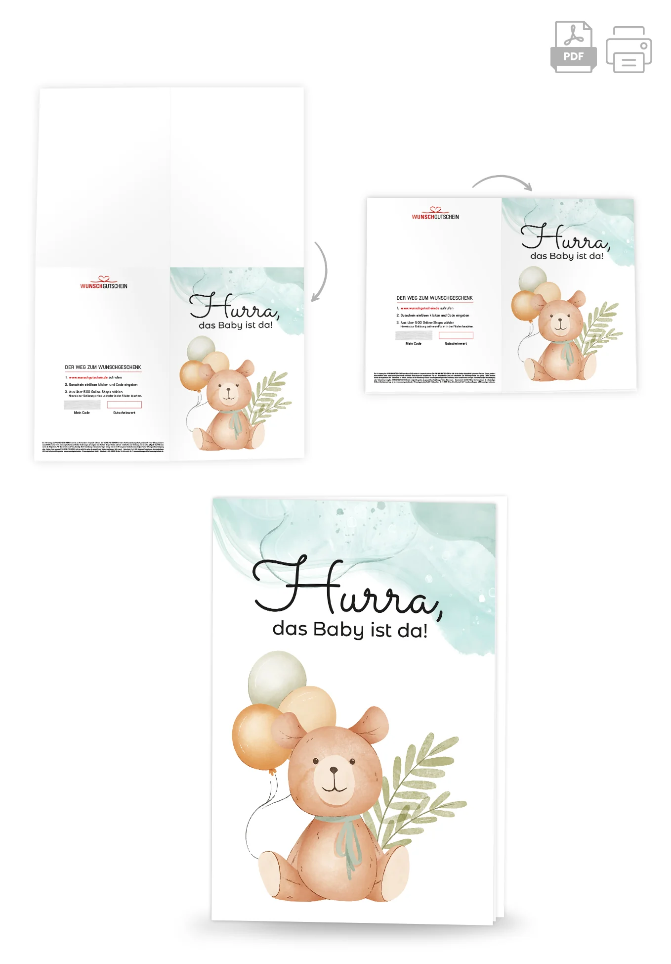 Hurra Baby da - Bär Ballons - Image 4