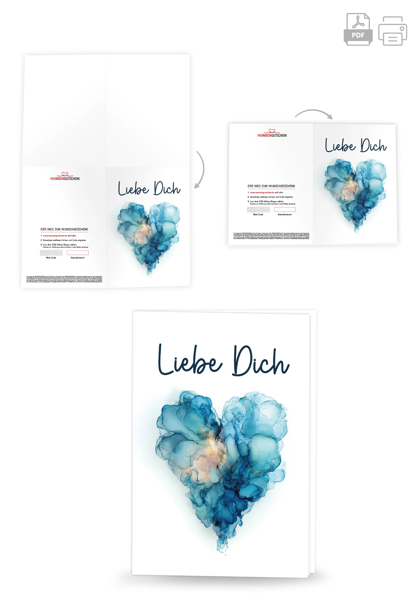 Liebe Dich - Herz Blau - Image 4