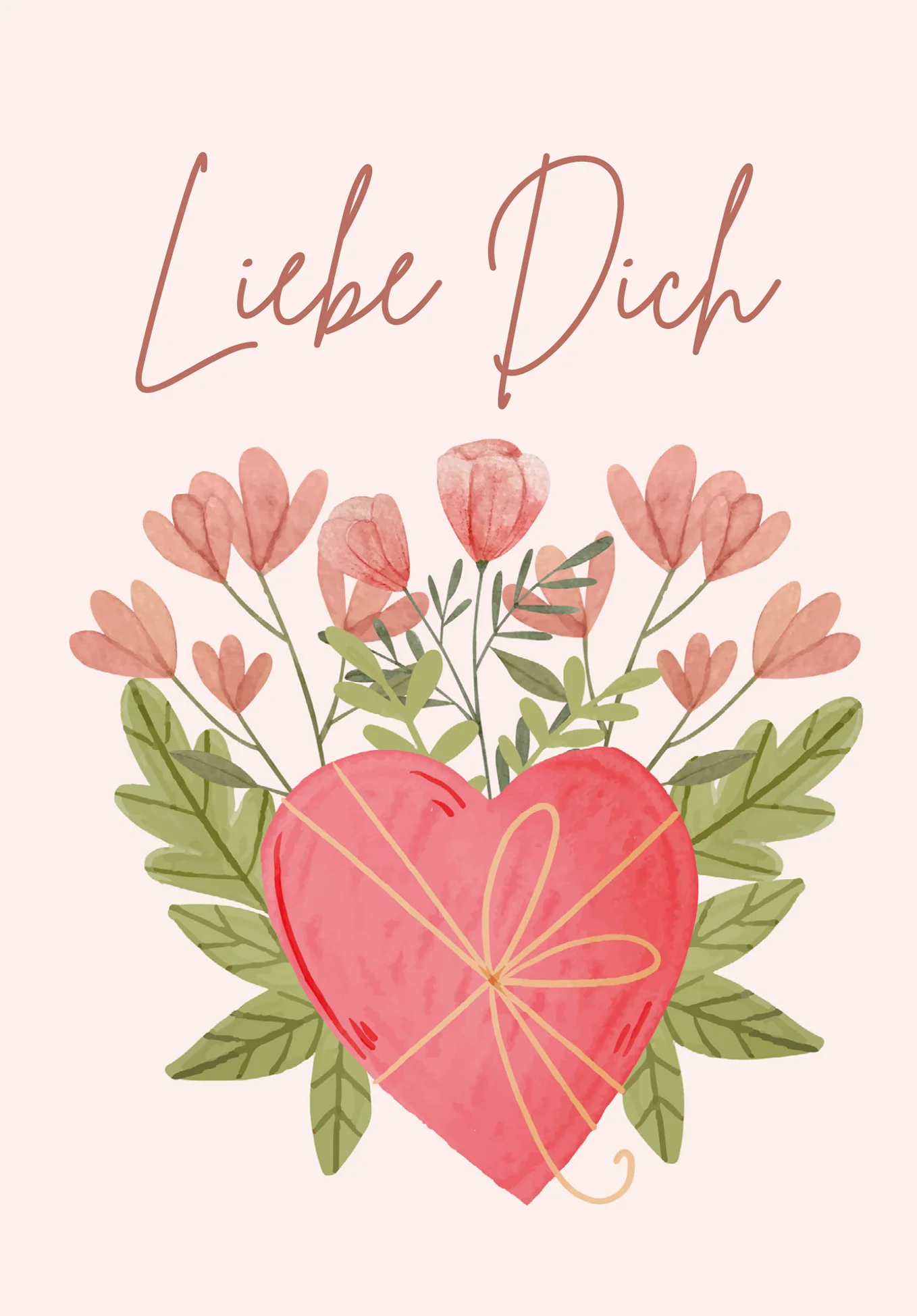 Liebe Dich - Herz mit Blumen - Image 2