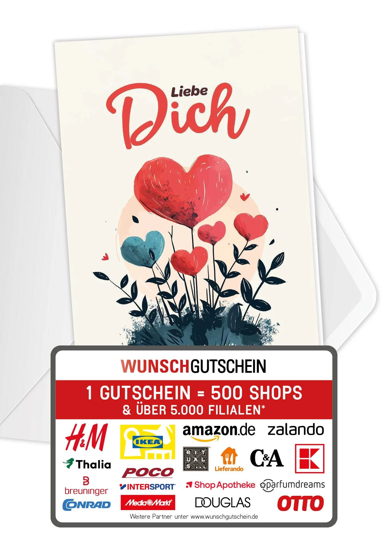 Liebe Dich - Herzblumen