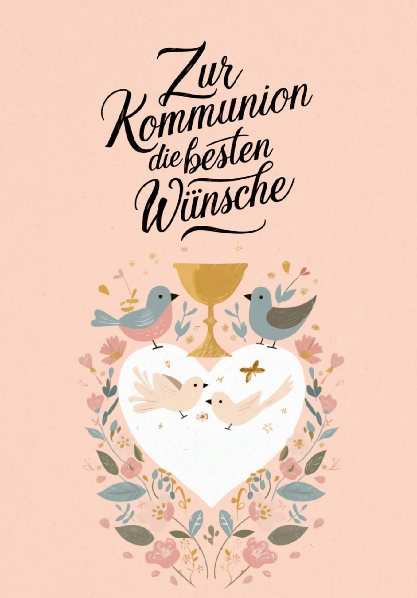 Zur Kommunion - Herz Vögel - Image 2