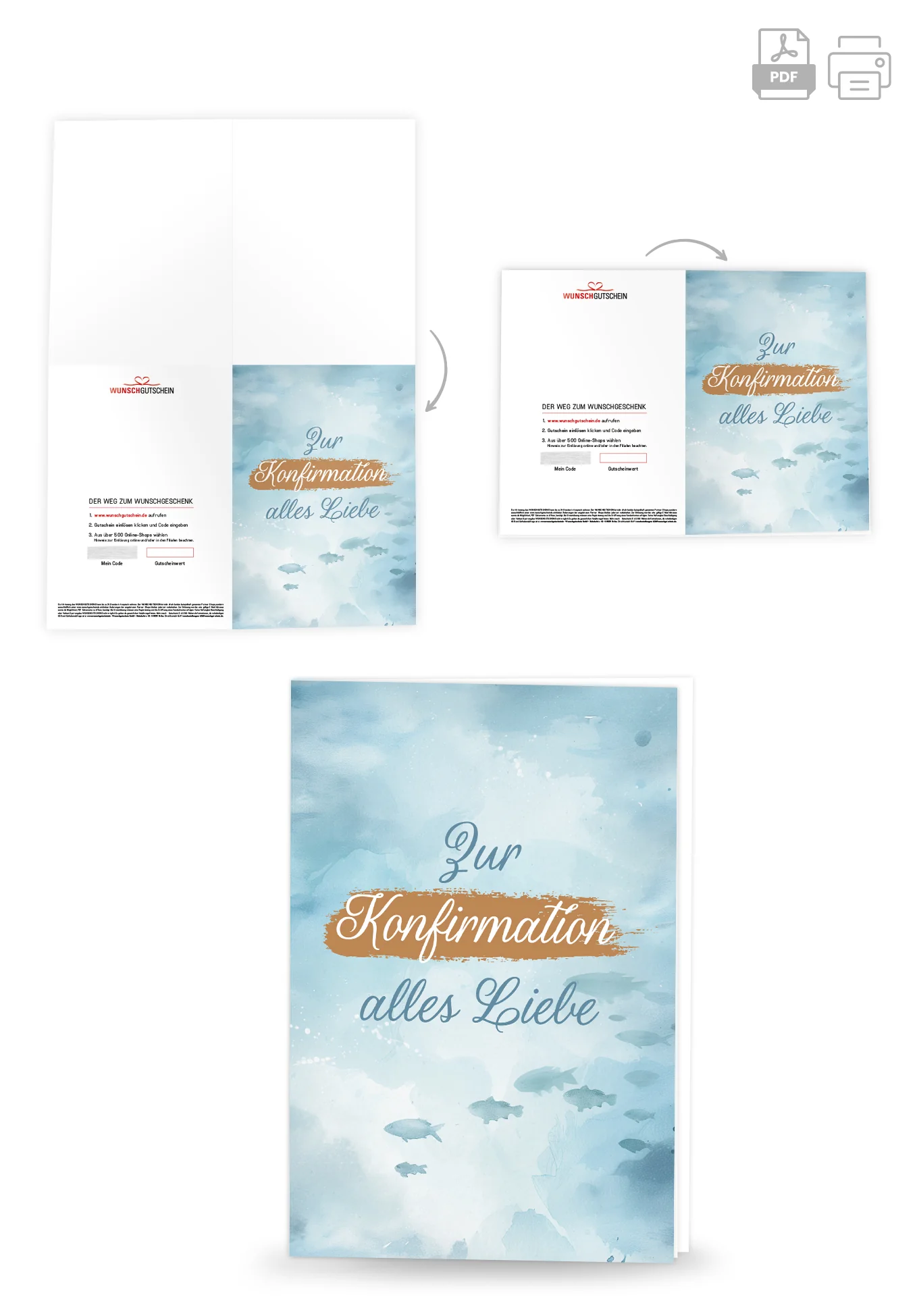 Zur Konfirmation - Fische Aquarell - Image 4